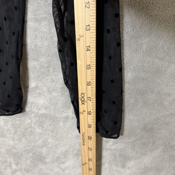 NWT Spanx Bodysuit XL Smoothing Mesh Flocked Polka Dot Layered Smooth Black - Picture 5 of 10